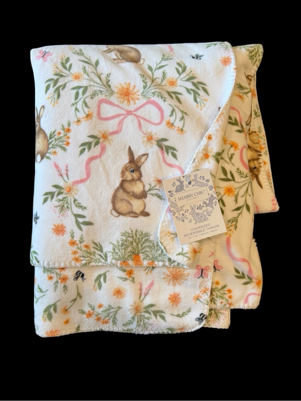 Shabby Chic brand oversized reversible throw blanket nwt